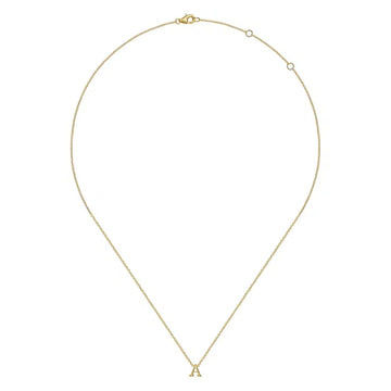 GABRIEL & CO- 14K Yellow Gold A Initial Necklace